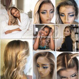 "Bronde" Ombre Lace Front Wig 16-24 in Glueless Human Hair Shadow Root Blonde